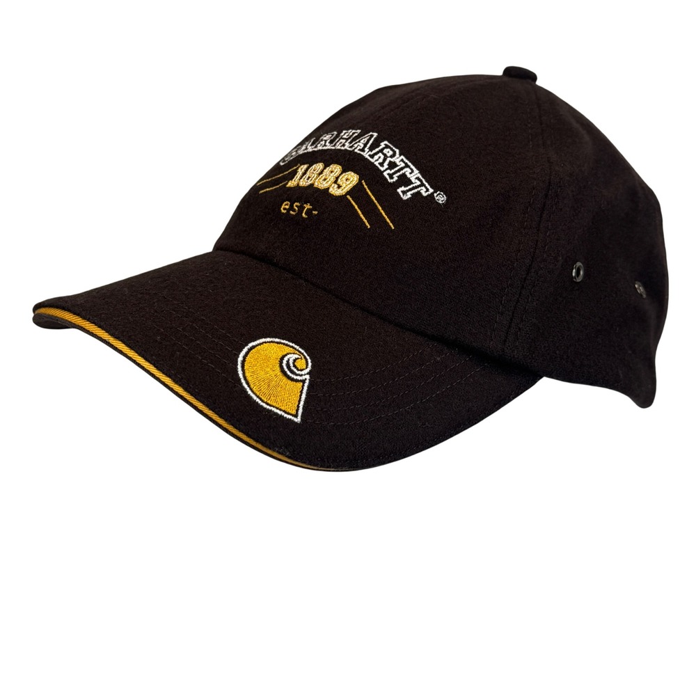 Carhartt Wool Blend Cap Brown Embroidered Logo OSFM Gorpcore Workwear Streetwear